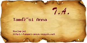Tamási Anna névjegykártya